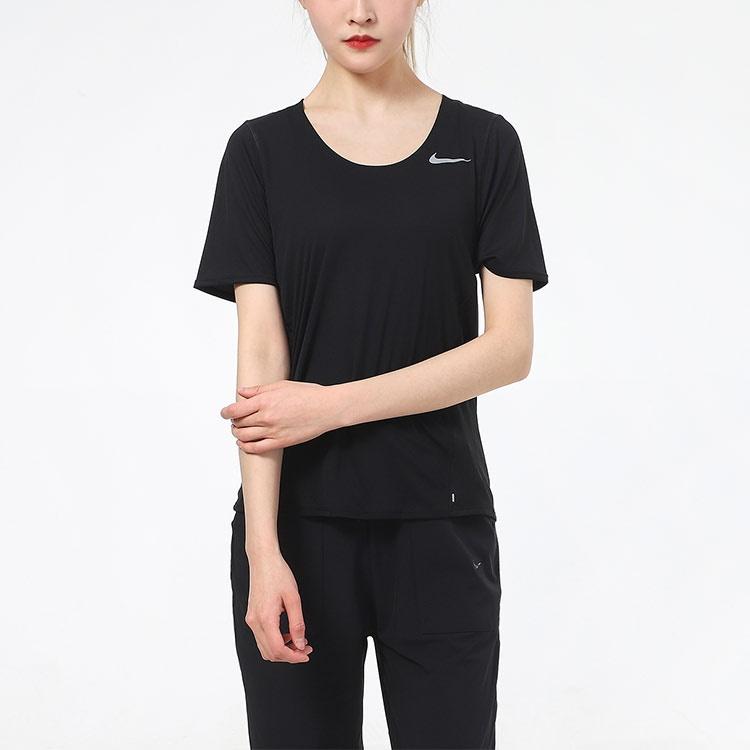 (WMNS) Спортивная футболка Nike Dri-FIT для тренировок, быстросохнущая, с коротким рукавом, черная, женская CJ9445-010