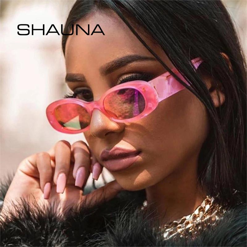 SHAUNA Ретро женские маленькие овальные солнцезащитные очки модные желейные очки трендовые мужские солнцезащитные очки оттенки UV400