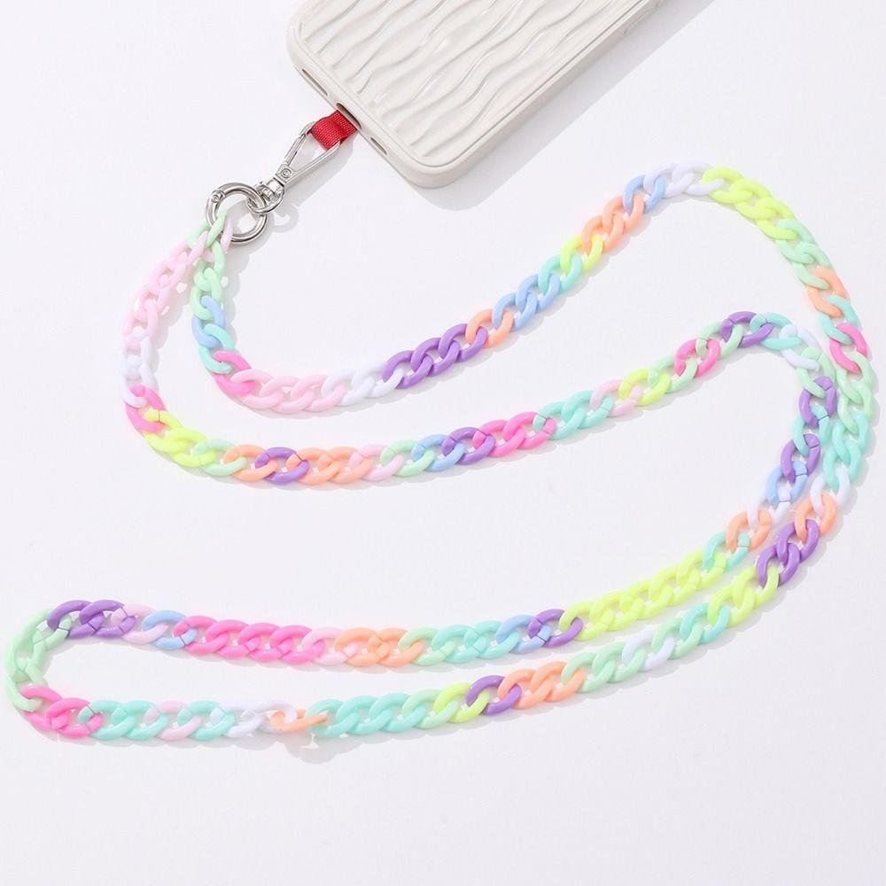 Keychain Anti-lost Rope Colorful Neck Hanging Cord Portable Phone Chain Straps  Phone Accessories