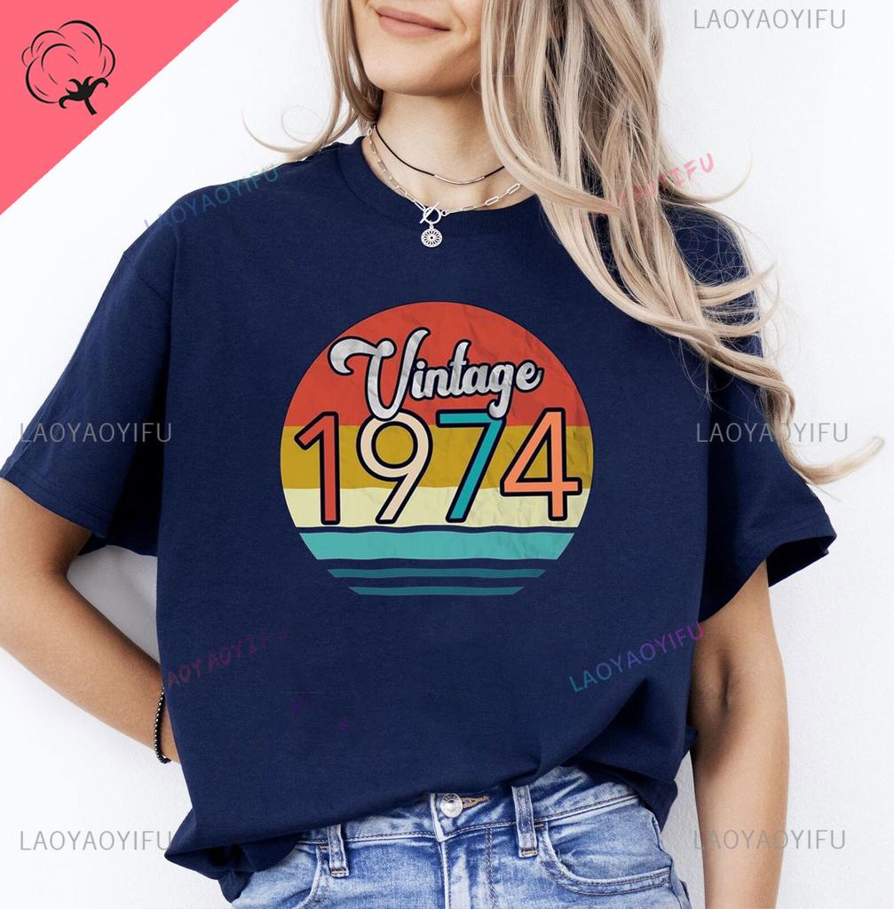 Мужская футболка класса люкс Винтажный Год 1974 - Ограниченная серия 49-й День Рождения Мужская Забавная Футболка Футболка на 50 лет Летние Топы Футболки
