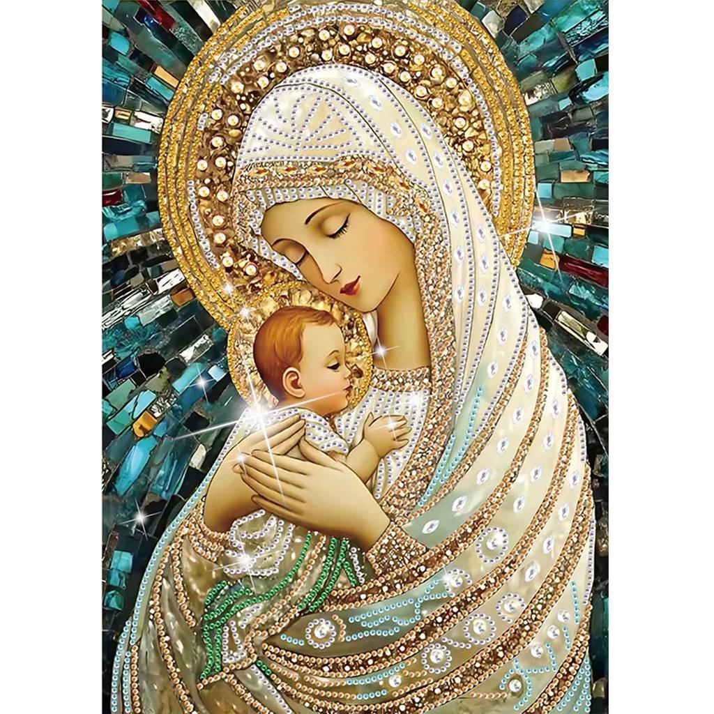 Virgin Mary Partial DIY 5D Special Shaped Drill Diamond Painting Kit for Adults/Beginners Gift Idea Home Decor 30x40cm