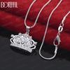 925 Sterling Silver Crown Zircon Pendant Necklace Fashionable Wedding Jewelry