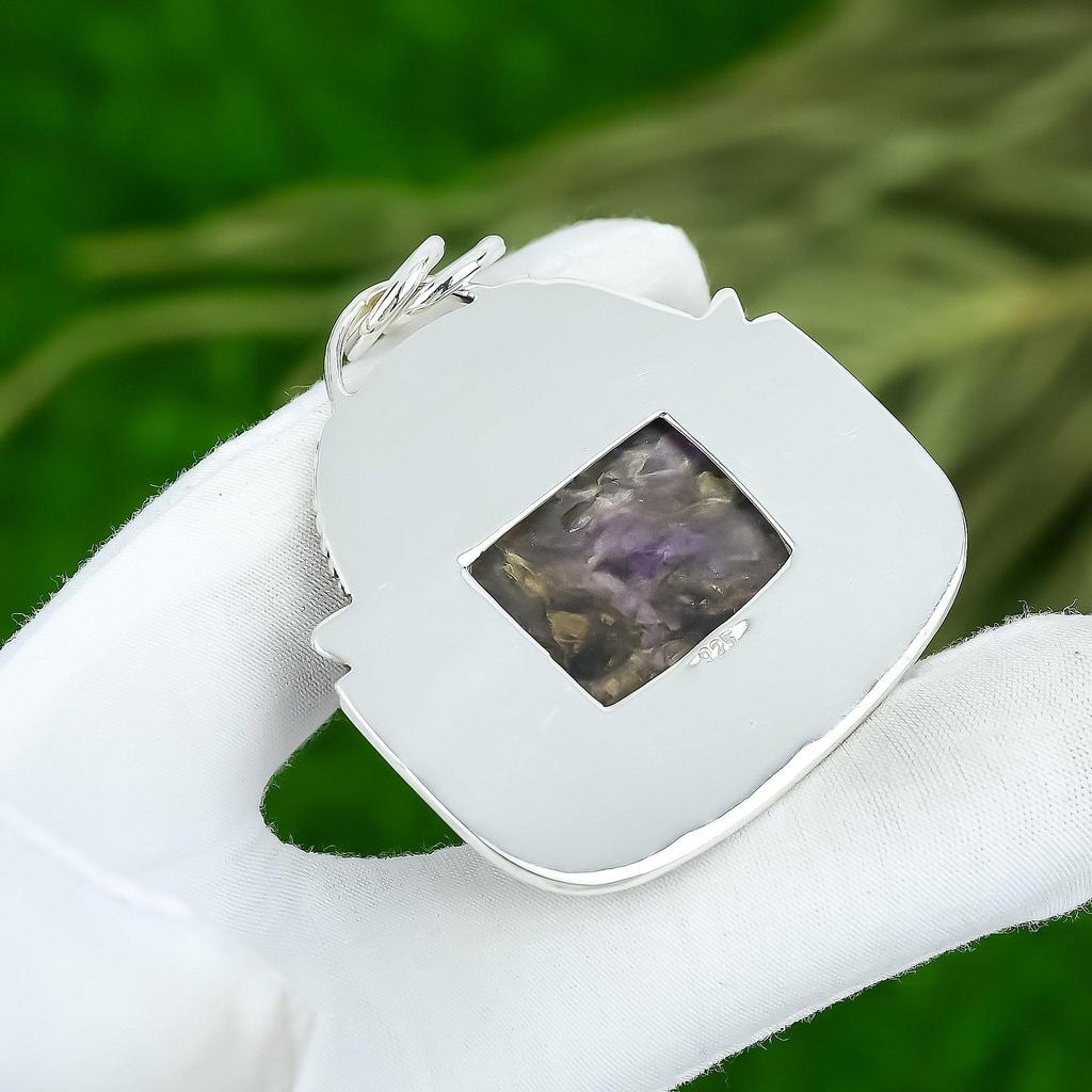 Распродажа ко Дню дружбы Серебро 925 пробы Русский камень чароит Сестра Элегантная новая подвеска