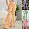 Daily Date Printed Home Pants Women Casual Flared Trousers