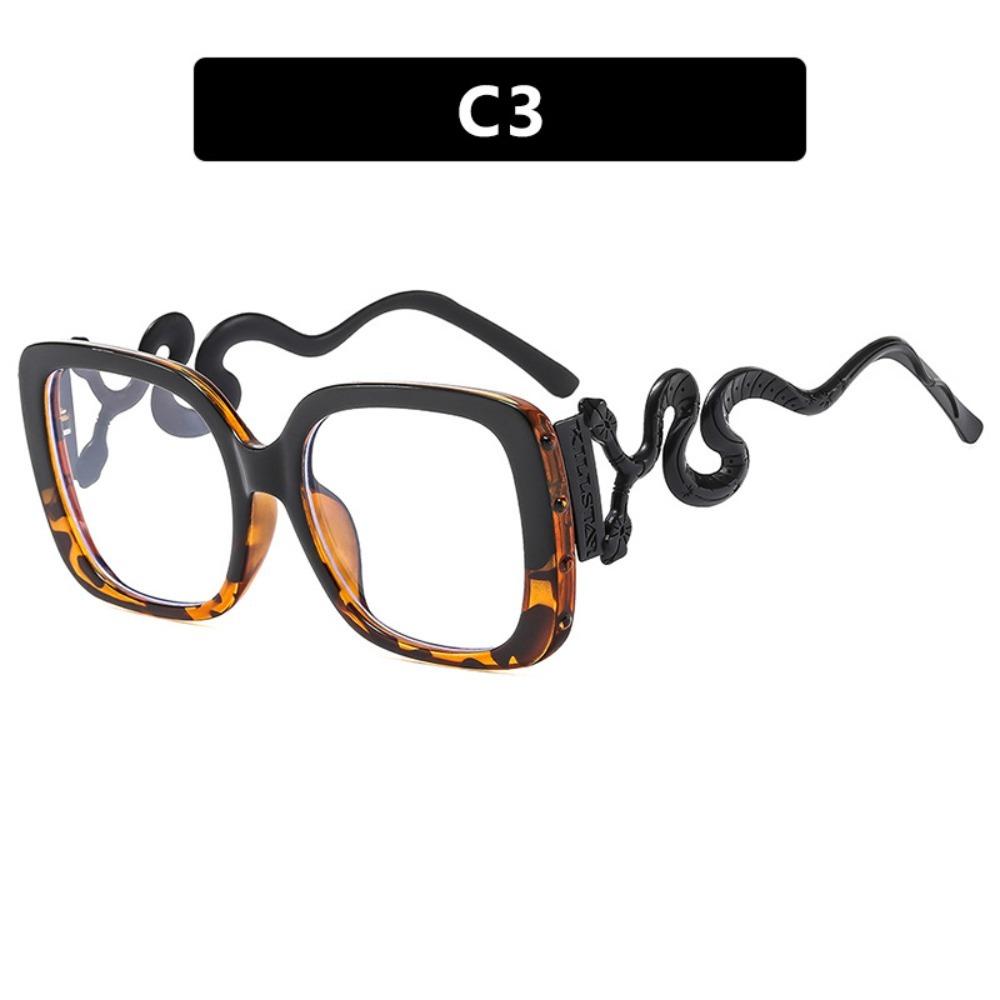 Square Snake Leg Large Frame Flat Mirror For Women New Home Anti-Blue Light Glasses Frame Retro Personalized Party Glasses Frame