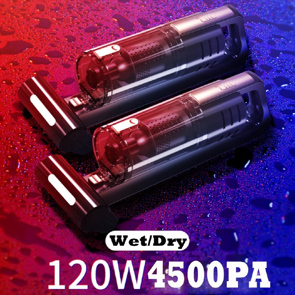 120W Strong Suction Handheld Vacuum Cleaner for Car Wet & Dry Dual Use Car Electronics Spare Filter Vacuum Cleaner