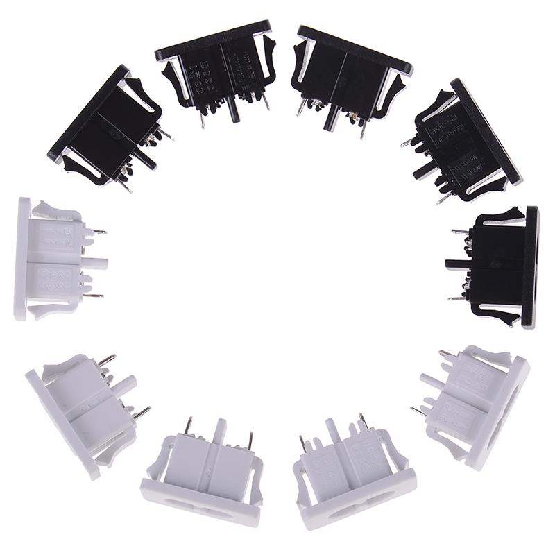 5Pcs Ac250V 2.5A Iec320 C8 Male 2 Pins Power Inlet Socket Connector