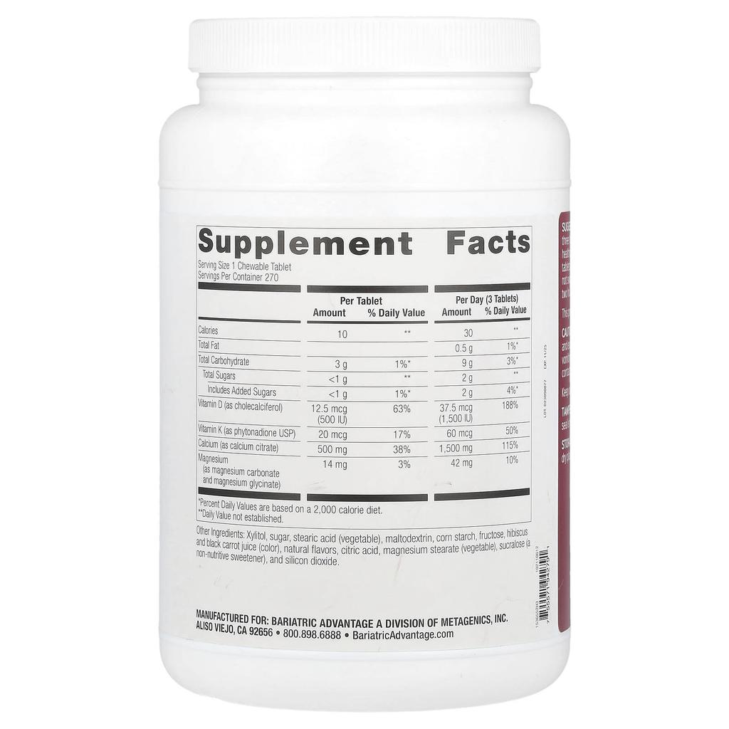 Chewable Calcium Citrate, Wild Cherry Flavor, 270 Tablets