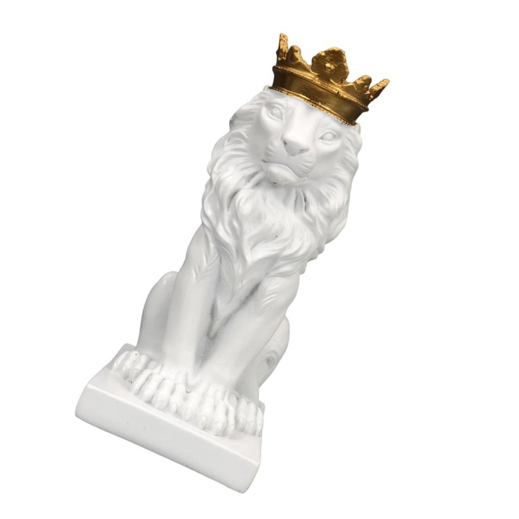 Статуя льва в короне, украшение для стола, ручная работа, украшение из смолы, высота 14,5 см, для винного шкафа и домашнего декора