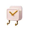 Wall Mounted Storage Box PP Clock Shaped Multifunctional Container with Hooks for Dormitory Bedside