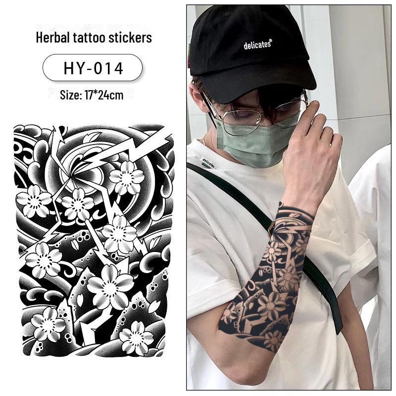 Водостойкие, долговечные наклейки-татуировки с изображением травяных цветов для мужчин и женщин — полуперманентные, неотражающие татуировки на руки и ноги