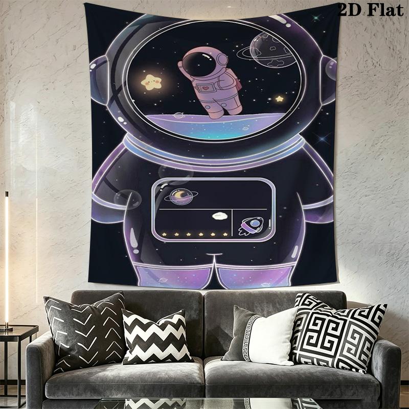 Cute Astronaut Pattern Home Decor Tapestry, Wall Hanging, Decorative RV Wall Cloth.MGT0918241