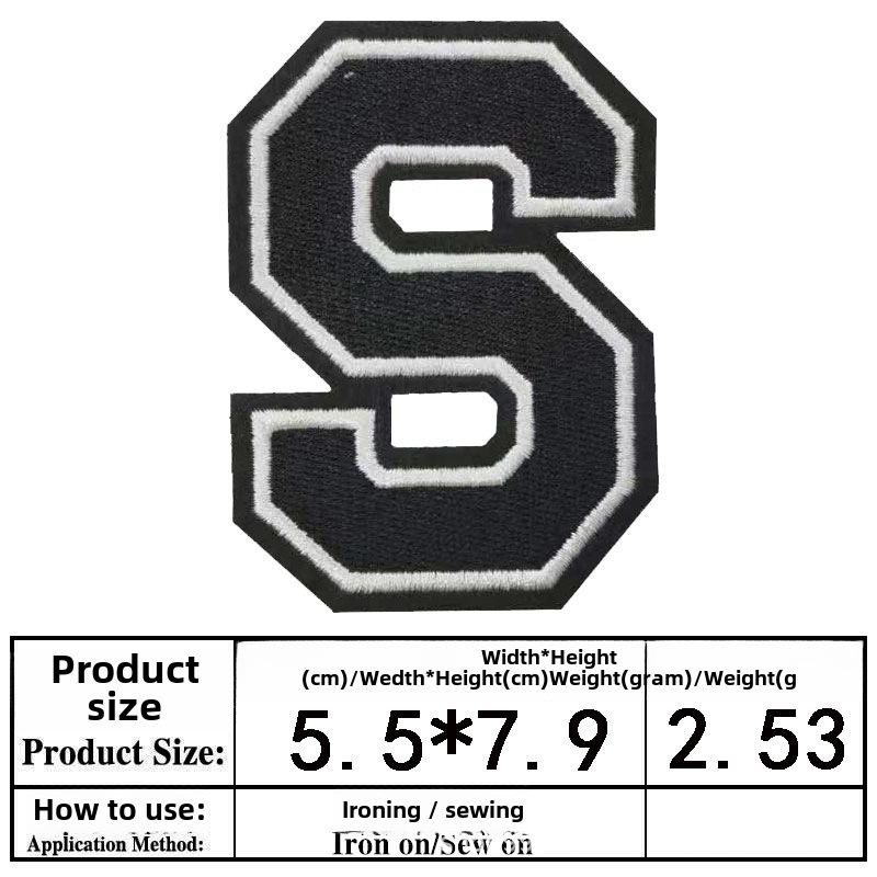 Вышитый алфавит и цифры нашивка на рукаве из джерси