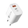 Двухпортовый PD20W (A+C) Быстрое зарядное устройство QC3.0 для телефонов Apple - Штепсель США/ЕС