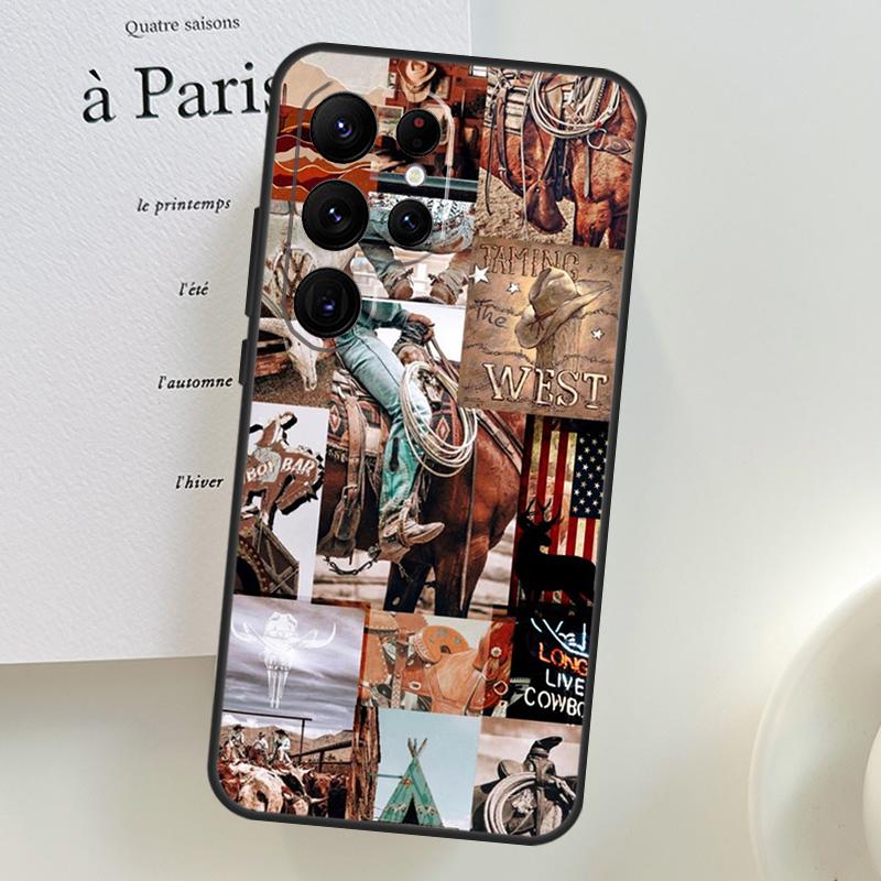 Чехол для телефона Samsung Galaxy S25 Ultra S9 S10 S20 FE S21 S22 S23 Plus S24 Ultra, ковбой, ковбойка, вестерн, ранчо, бохо