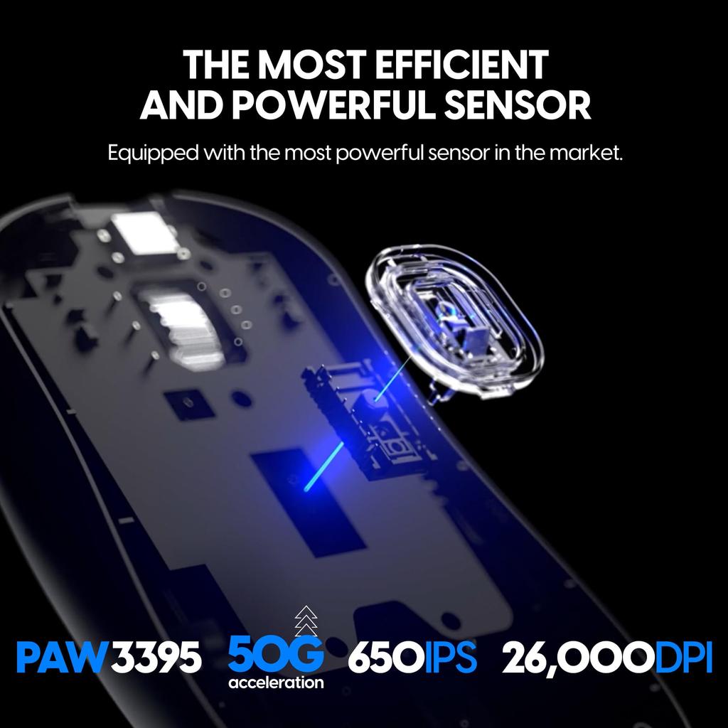Pulsar Gaming Gears Xlite V3 eS Medium Wireless Gaming Mouse Ultra Light 65g 1ms 26000 DPI Optical Sensor PAW3395