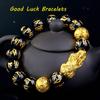 Feng Shui Attract Wealth Men Women Obsidian Stone Beads Bracelets Wristband Good Luck Bangle