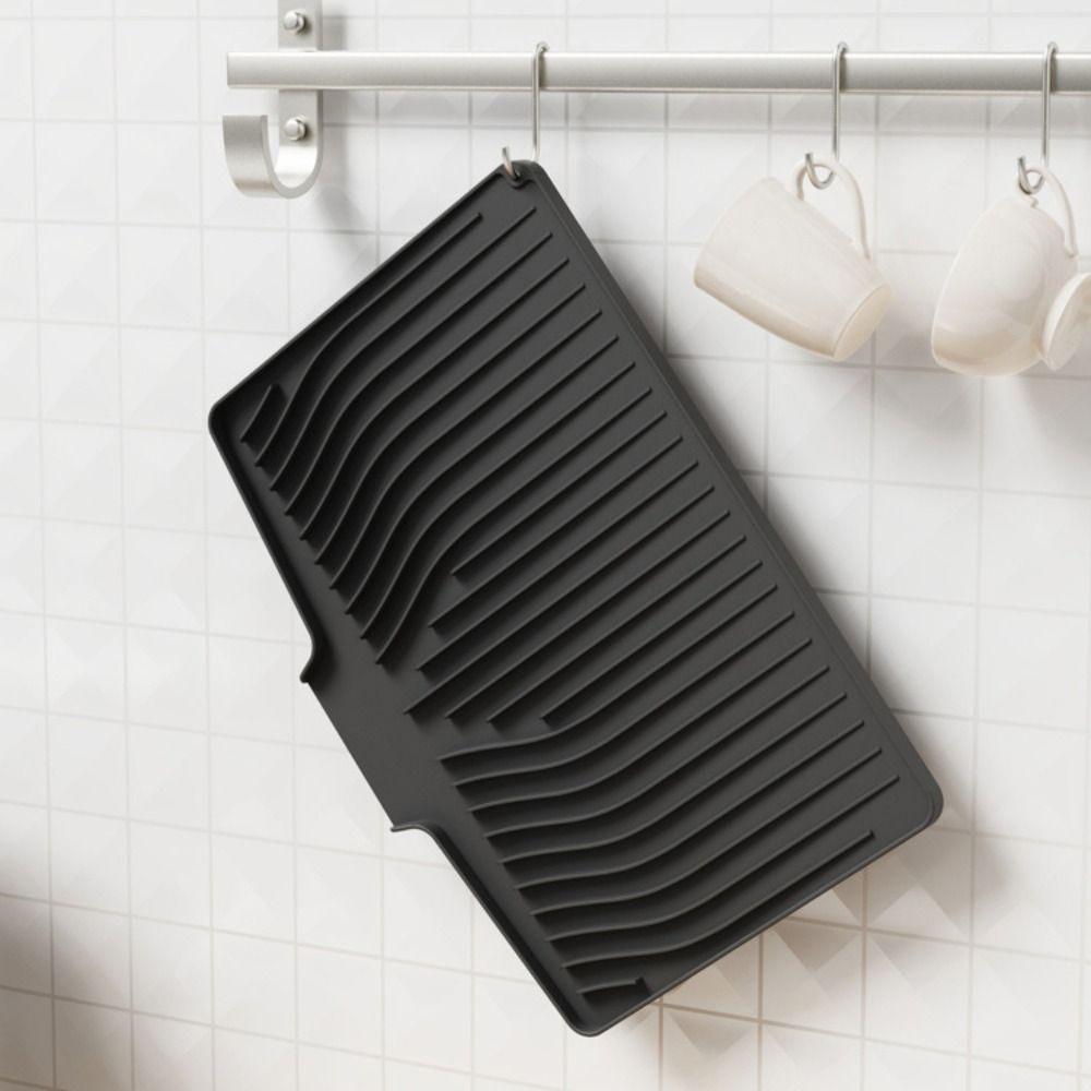 Heat Resistant Kitchen Dish Drainer Pad Nonslip Dish Drying Mat Silicone Draining Board Mat  Home