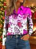 Christmas shirt women's spring and autumn wear outer top design plaid snowflake temperament casual shirt WG18