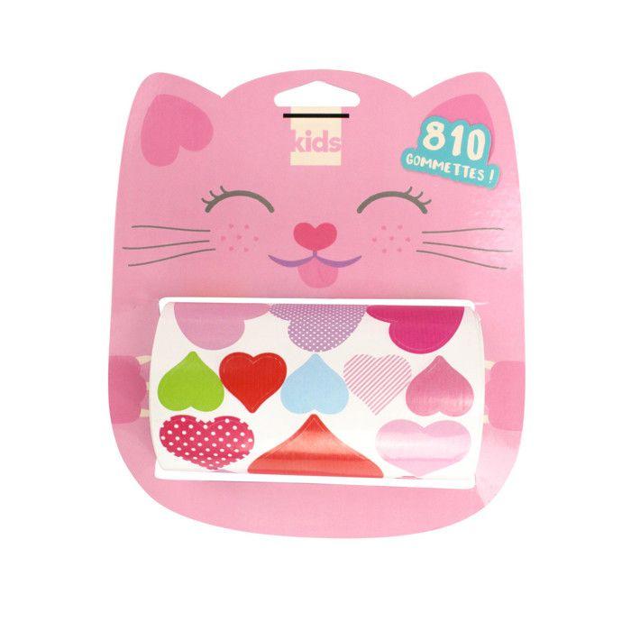 MégaCréa DIY - Gommette pour enfant en rouleau Coeur 810 pièces