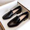 2025 весна и осень новые мягкие кожаные модные туфли-одиночки британский стиль квадратные мокасины женские ретро маленькие кожаные туфли женские ленивые туфли