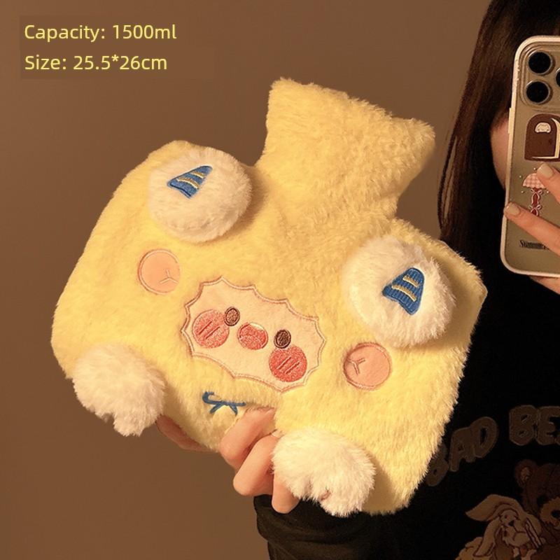 Cute Water-Filled Hot Water Bottle, Thickened Explosion-Proof Large Size, Suitable for Girls with Menstrual Pain, Can Be Used as a Hand Warmer