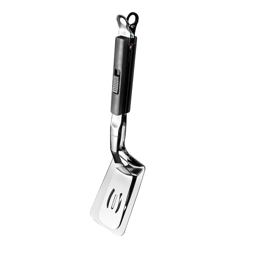 Slotted Design Steak Spatula Tongs Anti-scald Steak Flipping Clip Stainless Steel Grill Clamp  Home