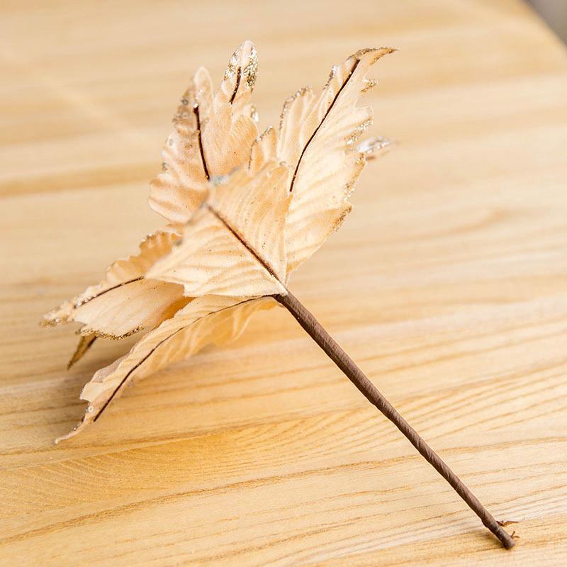 1 шт., серебряный рождественский цветок, 25 см, цветок с блестками, имитация ткани, декор рождественской елки, золото