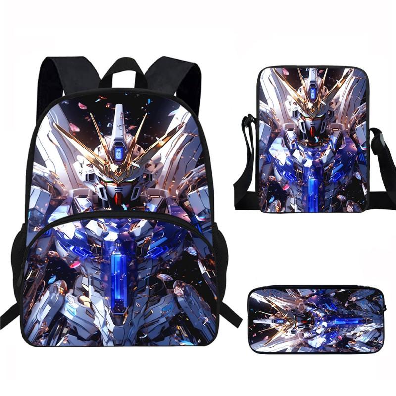 Kids School Backpack Set With Printed Cartoon Design - Lightweight Ergonomic Dual-Shoulder Bag Pencil Case Crossbody