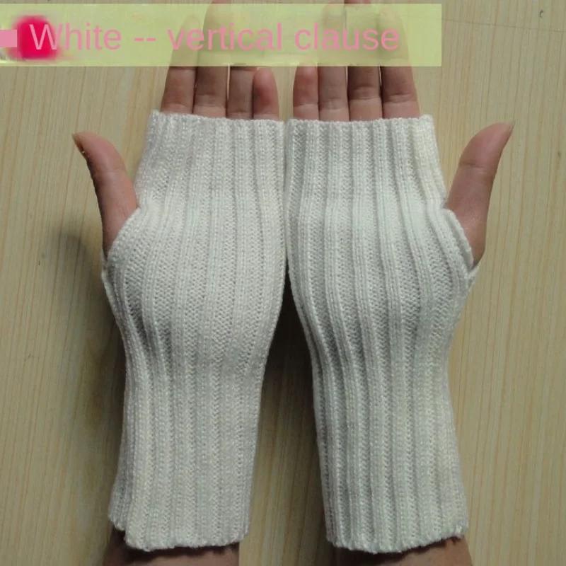Fingerless Wrist Gloves Women‘s Mitten JK Style Arm Warmer Knitted Arm Sleeve Fine Casual Soft Girl's Goth Punk Gothic Gloves