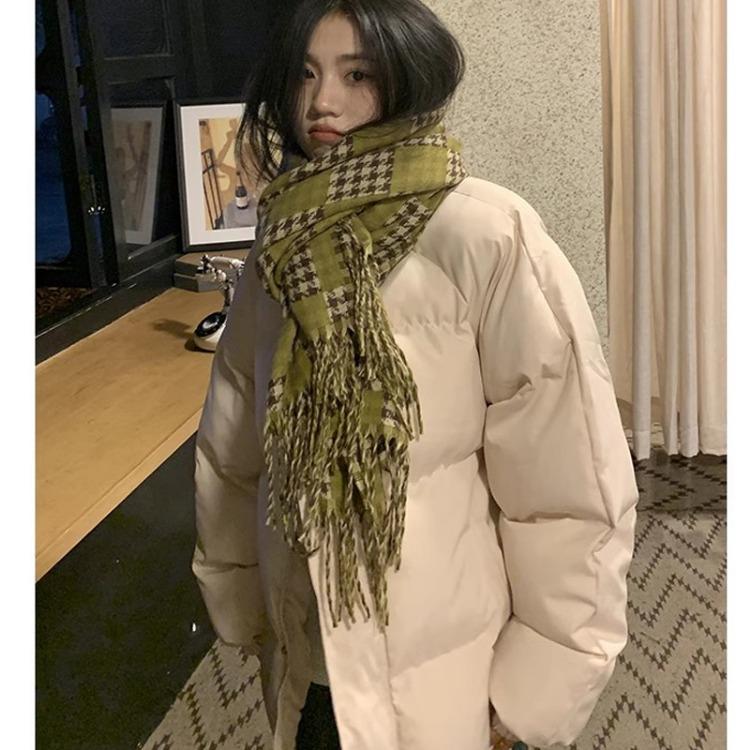 Зимняя модная свободная хлопковая куртка для женщин, пальто с воротником-стойкой