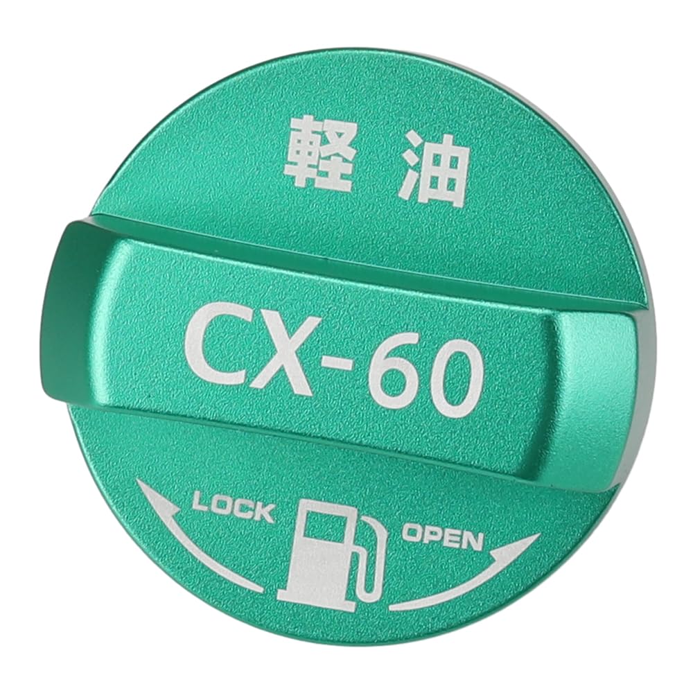 XIKER Aluminum Fuel Cap Cover for Mazda KH CX-60 Series, Diesel-Style (Green)