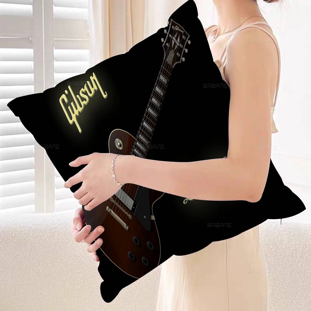 Чехол для подушки с логотипом гитары Gibson Наволочка Обивка Диван Плед Декор для дома Чехол для подушки