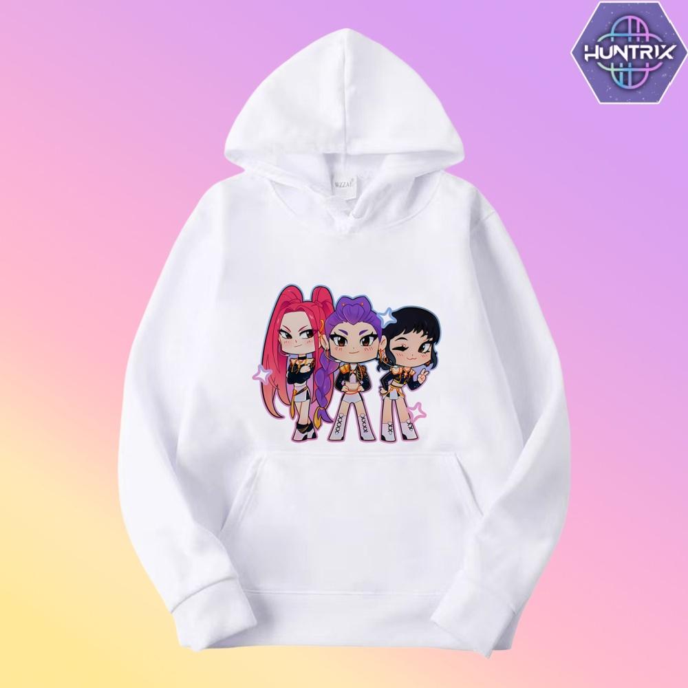 Женские Мужские Худи KPop Охотники на Демонов Подарок для Фанатов Харадзюку Мода Уличная Одежда Мультяшный KPop Охотники на Демонов Унисекс Худи