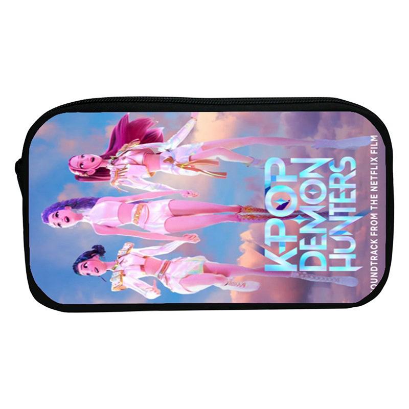 Kpop Охотники на демонов Студенческий пенал Мультяшный Вместительный пенал Канцелярские принадлежности Сумка для хранения косметики для девочки Подарки