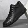 Luxury Men Basic Shoes Spring Winter Plush Snow Boots Genuine Leather Black Sneakers Flats Men'S High Top Sneaker Footwear Boot