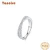 Tancise Classic 925 Sterling Silver  Zircon Ring Ladies Jewelry Wedding Promise Party Gift