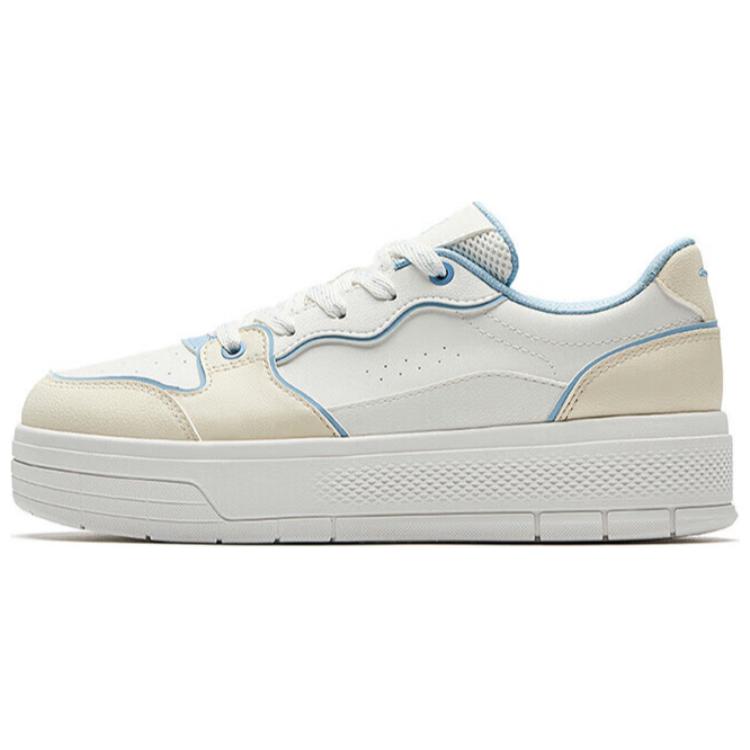 Anta Breathable Lightweight Height Increasing Low top Skateboard Shoes Women's White Blue Beige 122528032-3