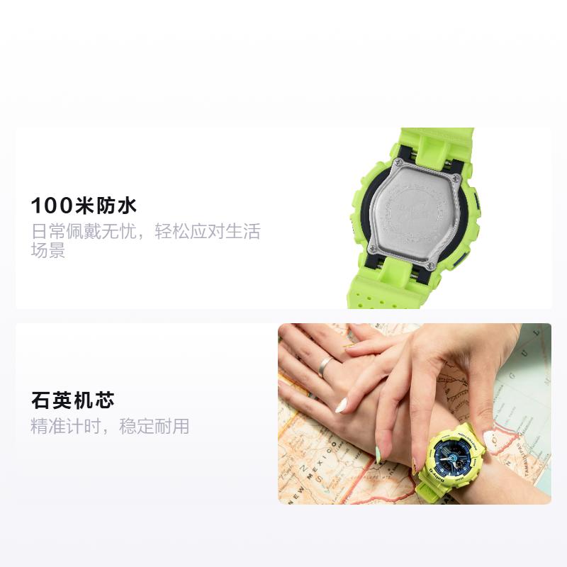 Casio BABY-G Серия тематических часов Модный Контрастный цвет Энергия Уличный Классика Стрелочный Двойной дисплей Спортивные Водонепроницаемый Кварцевый механизм Ремешок из смолы BA-110PP-3A