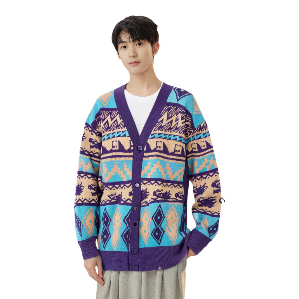 Li Ning Rijin Doujin Collection Вязаный трикотаж Мужской Ультрафиолетовый AMBU021-3