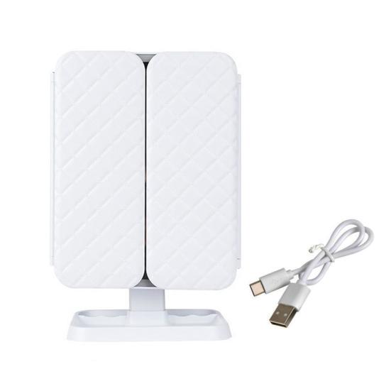 Yousheng 1 комплект косметического зеркала со светодиодной подсветкой косметического зеркала с сенсорным управлением, перезаряжаемого тройного зеркала для макияжа, набора для дома