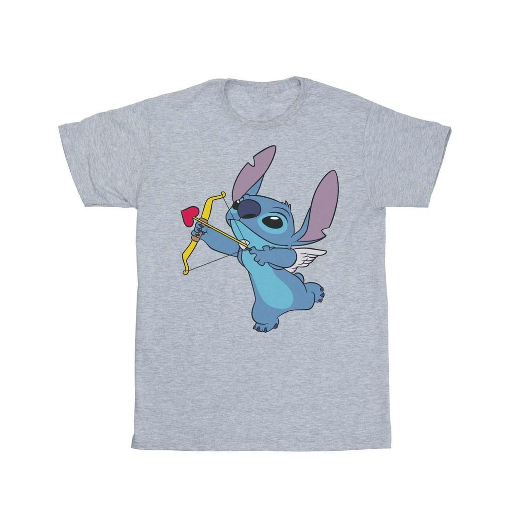 Disney Womens/Ladies Lilo And Stitch Stitch Cupid Valentines Cotton Boyfriend T-Shirt