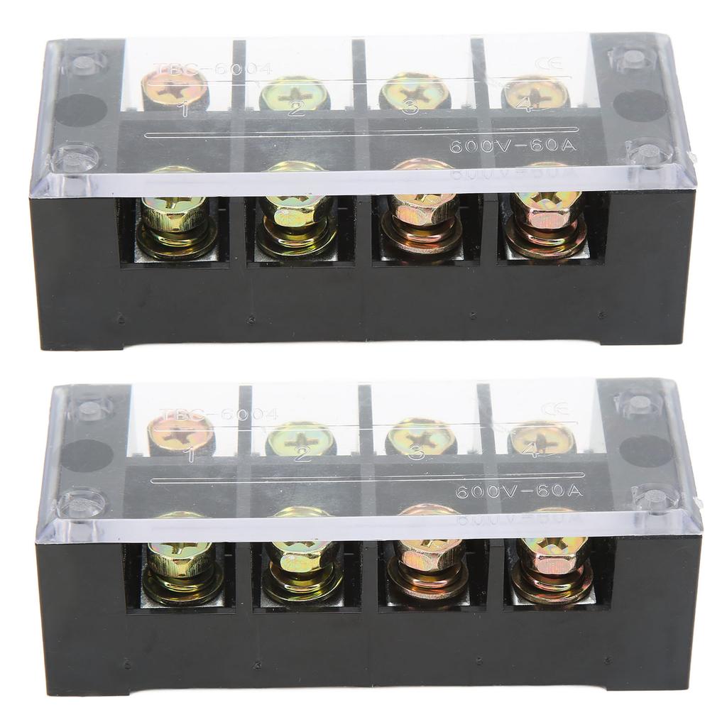 Terminal Strip Block Large Current Easy Wiring Ground Circuit Terminal Block 600V 60A 4 Positions