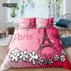 Главная Жизнь Роскошь 3D Романтический Париж Постельное белье Пододеяльник Наволочка Детский Постельное белье Queen и King Размер EU/US/AU/UK
