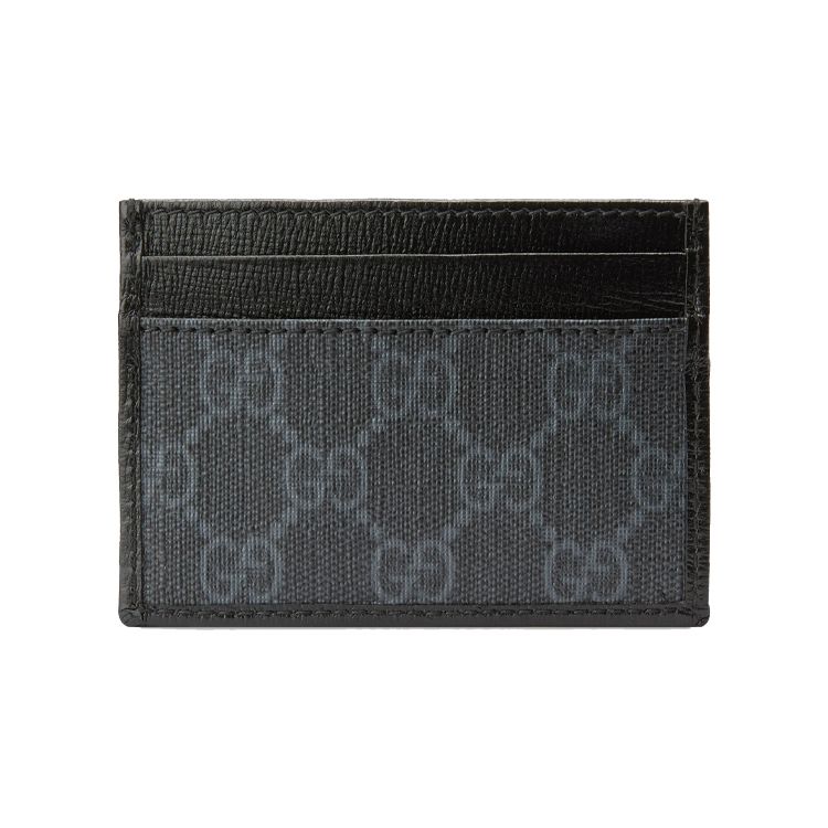 Gucci GG Supreme Логотип Переплетающийся Двойной G Многослотовый Держатель для Карт Холдер для Карт Мужской Темно-Серый Черный 673002-92TCN-1000