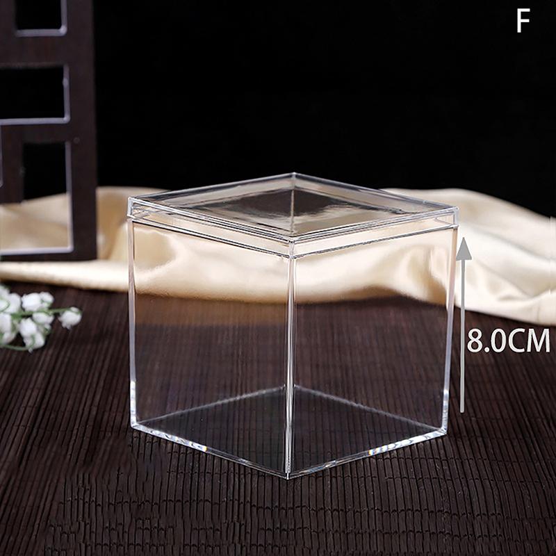 Clear Acrylic Square Cube Box With Lids/Durable Candy Box / Multiple Uses Transparent Case Organizer Container