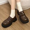 Black British Style Retro Platform Small Leather Shoes Women's 2025 New Spring and Autumn French Versatile Thick Heel Mary Jane Single Shoes