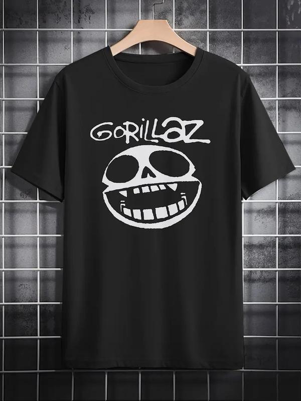 Графическая футболка Gorillaz для унисекс, Повседневная с круглым вырезом, Полиэстеровая футболка со Sli