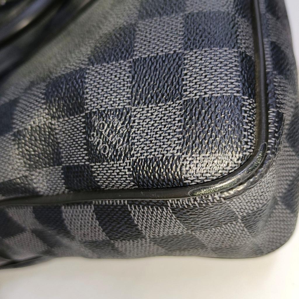 [Pre-Owned] Document Holder Voyage Commuter Checkered Adjustable Detachable Shoulder Strap Canvas Briefcase Laptop Bag Crossbody Handb - Good #1D0S8SB