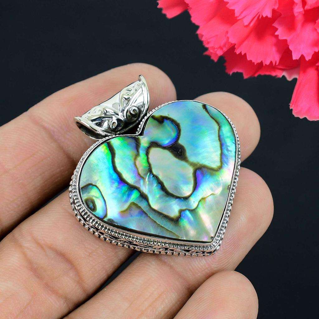 Подвеска из драгоценного камня в виде раковины морского ушка, твердая подвеска из стерлингового серебра 925 пробы, ювелирный подарок для унисекс